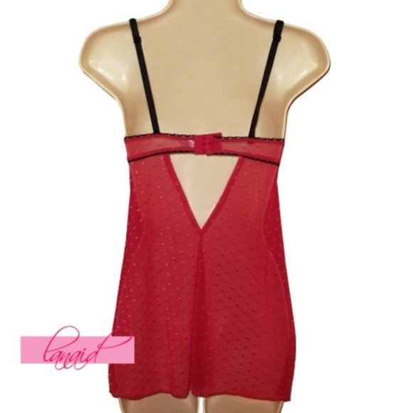 Rampage Open Back Cut-Out Teddy Polka Dot Backless - Picture 2 of 4